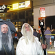 Former Star Wars lovers Jim Cross and Peter Boehm get ready for the Two Towers premiere at a New York City theater.